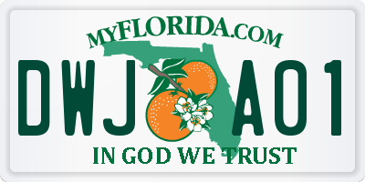 FL license plate DWJA01