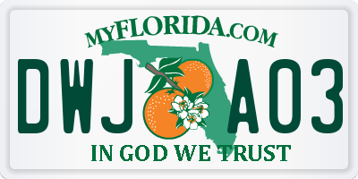 FL license plate DWJA03