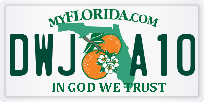 FL license plate DWJA10