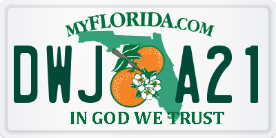 FL license plate DWJA21