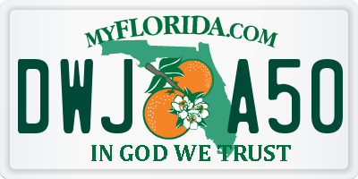 FL license plate DWJA50