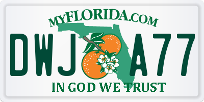 FL license plate DWJA77