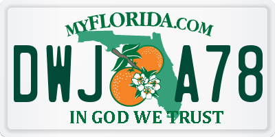 FL license plate DWJA78