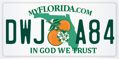 FL license plate DWJA84