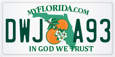 FL license plate DWJA93