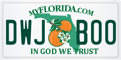FL license plate DWJB00
