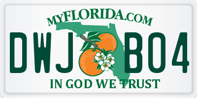 FL license plate DWJB04