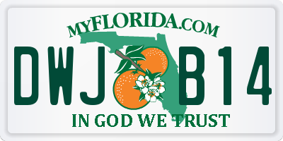 FL license plate DWJB14