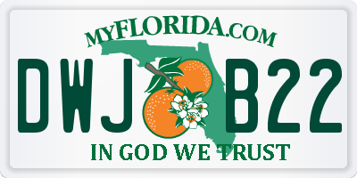 FL license plate DWJB22
