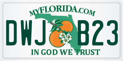 FL license plate DWJB23