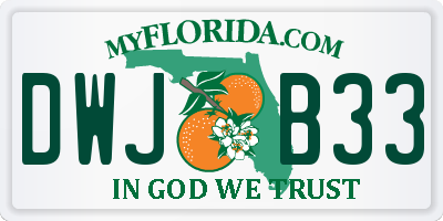 FL license plate DWJB33