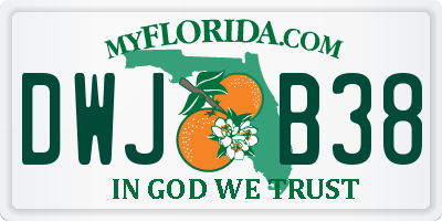 FL license plate DWJB38