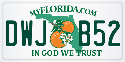 FL license plate DWJB52