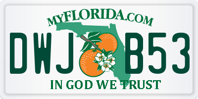 FL license plate DWJB53