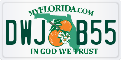 FL license plate DWJB55