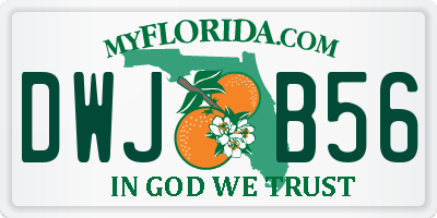 FL license plate DWJB56