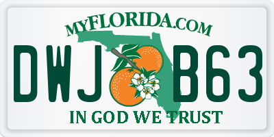 FL license plate DWJB63