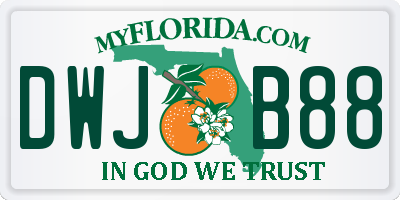 FL license plate DWJB88