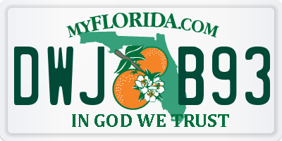 FL license plate DWJB93