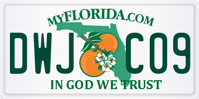 FL license plate DWJC09