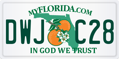FL license plate DWJC28