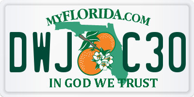 FL license plate DWJC30