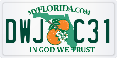 FL license plate DWJC31