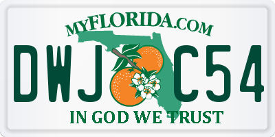 FL license plate DWJC54