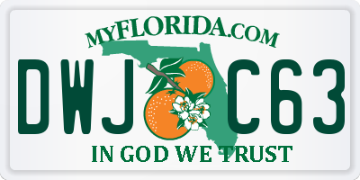 FL license plate DWJC63