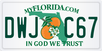 FL license plate DWJC67