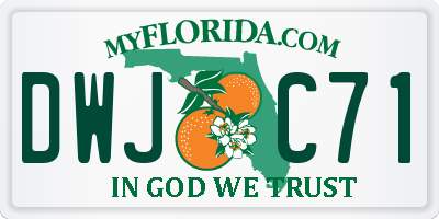 FL license plate DWJC71