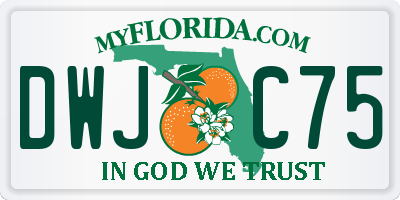 FL license plate DWJC75