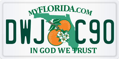 FL license plate DWJC90