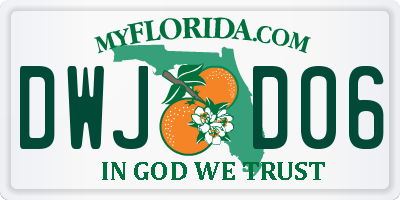 FL license plate DWJD06