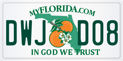 FL license plate DWJD08