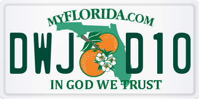 FL license plate DWJD10