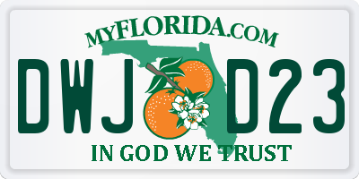 FL license plate DWJD23