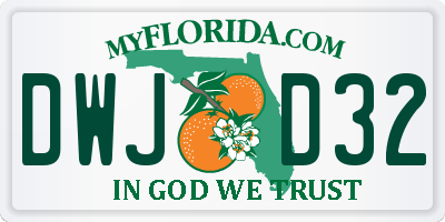 FL license plate DWJD32