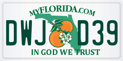 FL license plate DWJD39
