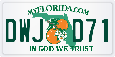 FL license plate DWJD71