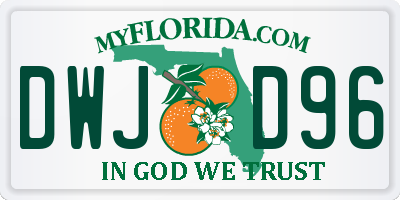 FL license plate DWJD96