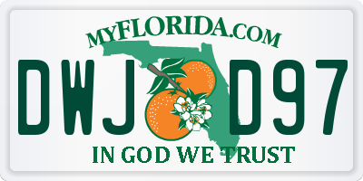 FL license plate DWJD97