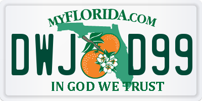 FL license plate DWJD99