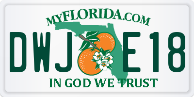FL license plate DWJE18