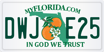 FL license plate DWJE25