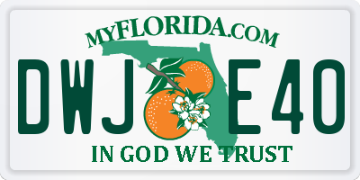 FL license plate DWJE40