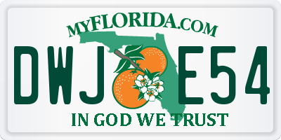FL license plate DWJE54