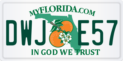 FL license plate DWJE57