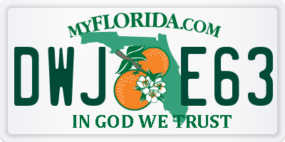 FL license plate DWJE63
