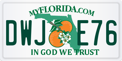 FL license plate DWJE76